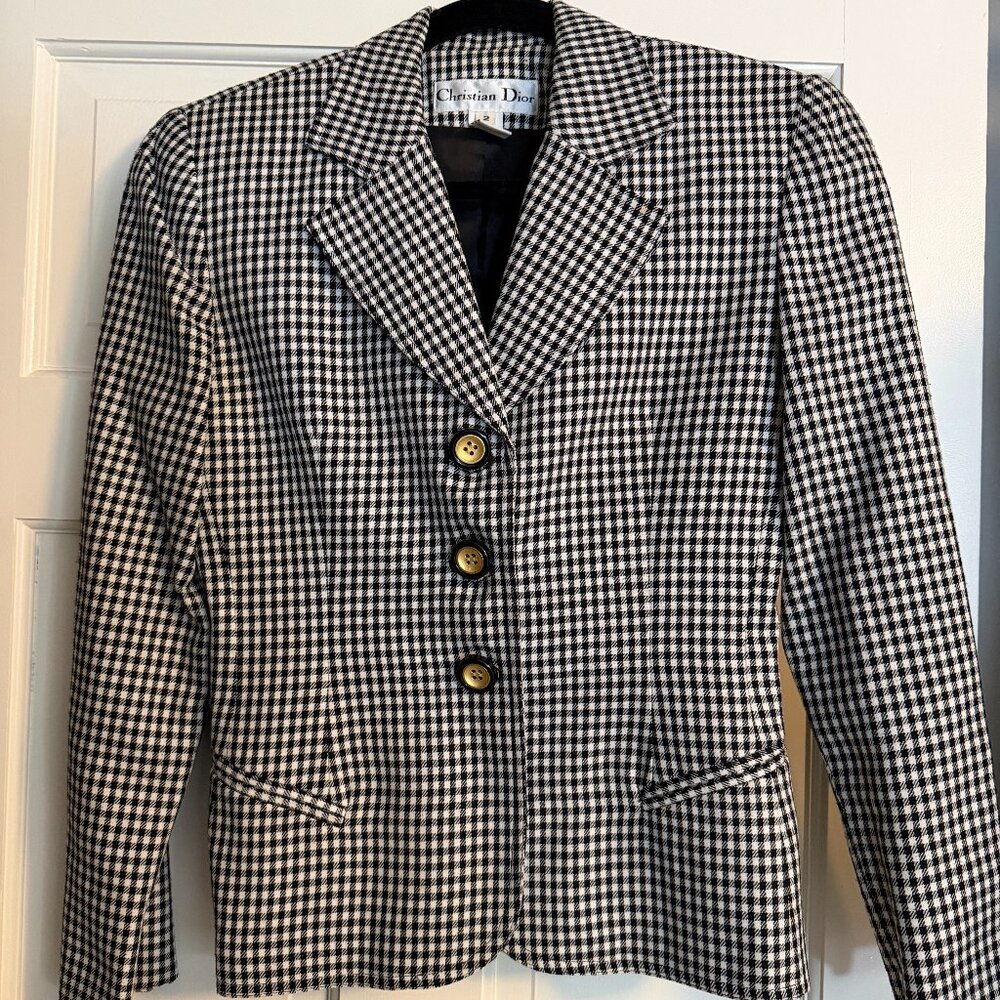 Christian Dior Black and White Blazer / Jacket - Size 2